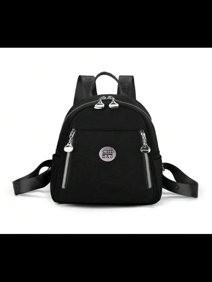 Women Backpack College School Travel Fashion Casual Unisex - màu đen - Xem 1