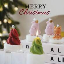 1pc Mini Christmas Scented Candle Cup, Cute Christmas Tree & Santa Claus Scented Candle Decor, Suitable For Christmas Party Decoration, Home Decor, Dinner Table Decor Or As A Small Gift For Family And Friends, Adds Christmas Ambiance, Christmas Decorations, Christmas Gifts - Multicolor - View 1