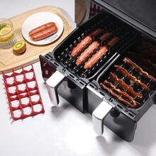 1 chiếc Giá đỡ thịt xông khói bằng silicon hình chữ nhật 4,21"X6,96" màu ngẫu nhiên cho máy chiên không dầu, thích hợp đựng thịt, xúc xích, phụ kiện nhà bếp - Nhiều màu - Xem 7