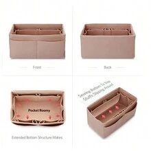 Felt Purse Insert Organizer Portable Cosmetic Bag Fit For Speedy