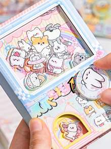 Capsule Machine Design Compact Interesting Mini Notebook, Motivational Text, Stylish Stress Relief Thick Notepad Back To School - one-size - View 7