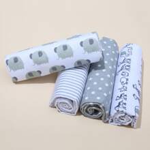 4 件装婴儿襁褓毯，柔软舒适新生儿襁褓，爱心情人节