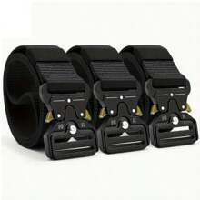1pc Belts For Men Work Hiking Riggers Web Belt With Heavy Duty Quick Release Metal Buckle Chinese New Year Valentine Day Gift And Daily Wear - A - View 4