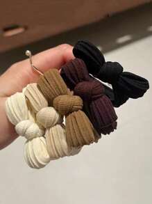 10 件高弹力蝴蝶结发带休闲情人节情人马尾辫发圈发圈橡皮筋发绳 - 彩色 - 查看 2