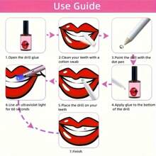 45pcs Sexy Sparkling Transparent Tooth Jewelry Set, Imitation Crystal Rhinestone Teeth Accessories, DIY Dental Decorations, Unisex - 45PCS Transparent Color - View 6