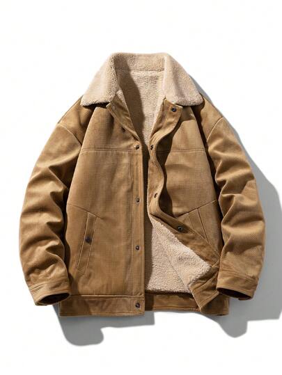 Men's Fashionable Casual Thick Warm Plus Fleece Thick Fleece Jacket
