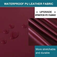 100% Waterproof PU Bench Covers For Dining Room Dining Bench Cover Removable Bench Covers Stretch Washable Bench Seat Covers For Dining Room Bench Slipcover - Burgundy - View 2