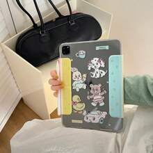 Acrylic Y-Fold Magnetic Detachable IPad Case With Bear, Rabbit & Dog Illustration, Compatible With Ipad Mini 6, IPad Pro, IPad Air 6 - Multicolor - View 8