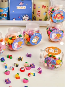 10个/50个迷你卡通橡皮擦，创意小礼物（随机组合） - 彩色 - 查看 4