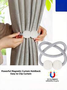 6 件磁性窗帘绑带，窗户绑带固定器装饰绳固定器经典绑带设计适用于家庭办公室窗帘