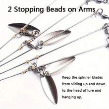 1 件装伞形钓组鱼饵，配有高性能柳叶刀片 - 逼真的海水钓鱼冒险 - 耐用的户外渔具 - 彩色 - 查看 7