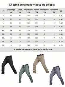 Pantalones de moda casual de color sólido para hombres, pantalones de trabajo cómodos resistentes al desgaste impermeables, pantalones de entrenamiento multifuncionales para exteriores, adecuados para correr, trabajar en talleres, entrenamiento de habilidades, etc. - Caqui - Ver 5