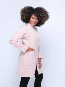 Women's Priest Collar Lab Coat - Rosa Oxidada - Ver 6
