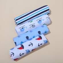 4 件装婴儿襁褓毯，柔软舒适新生儿襁褓，爱心情人节