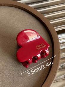 6 件/4 件/1 件亚克力发夹 2024 新款心形迷你爪夹，适用于刘海和侧发际线，多巴胺情人节发夹，发夹，发夹，发夹，学校用品，学院秋冬发饰，女士度假装扮