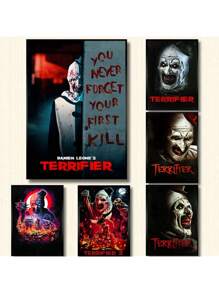 1 件恐怖电影海报美学电视背景复古装饰恐怖电影帆布画壁画家居房间装饰无框 - 彩色 - 查看 2