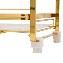 三层浴室台面收纳架置物架柜台浴室储物架家居浴室装饰浴室收纳架夏季返校季 - 金色 - 查看 11