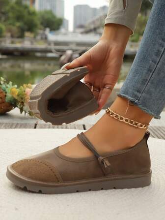 软底系带鞋，防滑休闲绒面平底步行鞋