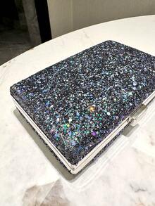 1 chiếc túi cầm tay đính sequin lấp lánh có dây xích, thích hợp cho tiệc tùng, đám cưới, dịp trang trọng, túi đeo vai xích kim loại thời trang dành cho nữ - Nhiều màu - Xem 6