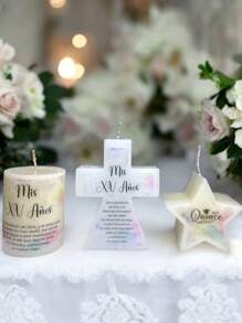 Kit de velas para recuerdo de "Quince Años", incluye bolsa de celofán con listón - kit - Ver 2