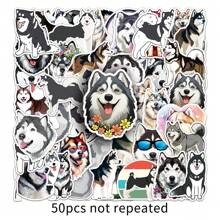 50pcs Cute Dogs Mix Alaskan Malamute,Border Collie,German Shepherd,Rottweiler,Samoyed DIY  PVC Waterproof Graffiti Stickers Ornament For Phone Scrapbook Motorcycle Helmet Computer Cars Guitar Boot Home Notebooks - 5.5-8cm - View 17