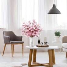 1Pc Artificial Cherry Blossom Flowers Faux Cherry Blossom Stems Faux Silk Cherry Blossom Branches Fake Peach Flowers For Vase Arrangements , Cherry Blossom Bouquet For Office Decor Living Room Decor Bedroom Decor Wedding Decor And Home Decor ,Halloween Christmas Decorations,Party Decoration