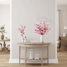 1Pc Artificial Cherry Blossom Flowers Faux Cherry Blossom Stems Faux Silk Cherry Blossom Branches Fake Peach Flowers For Vase Arrangements , Cherry Blossom Bouquet For Office Decor Living Room Decor Bedroom Decor Wedding Decor And Home Decor ,Halloween Christmas Decorations,Party Decoration