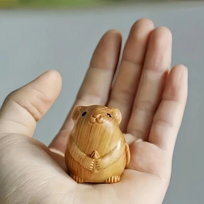 Handmade Wooden Mouse Statue - 1pc Vintage Mouse Sculpture, Home Decor, Tea Ceremony Accessory, Creative Animal Decoration, Charming Wooden Carving Desk Decoration For All Seasons,Home Decor,Kitchen Decor, Decor,Room Decor,Christmas Decor,Party Decor,Decorative Crafts,Desk Ornaments,Table Decorative Ornaments,Party Gift, Decorations,Christmas Decorations, Christmas Gift.