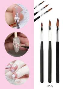 Kit d'ongles en acrylique - Poudre acrylique et set de pinceaux professionnels pour la décoration des ongles en acrylique pour extension des ongles pour les débutants DIY à la maison, poudre acrylique avec 3 pinceaux pour décoration des ongles et 2 gobelets/contenants pour nettoyer les pinceaux, outils pour la décoration des ongles, pour le salon de manucure, manucure à la maison