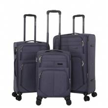 Lightweight And Durable Polyester Travel Luggage, Each Size Has Expandable Layer, Ideal For Moving, Business Trips, And Travel Bag For School School Accessories School Stuff - Grey - View 1