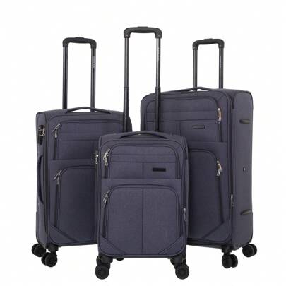 Lightweight And Durable Polyester Travel Luggage, Each Size Has Expandable Layer, Ideal For Moving, Business Trips, And Travel Bag For School School Accessories School Stuff