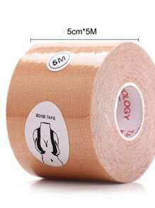 KIT 3 ROLO Levanta Peito Adesivo Seios Sutiã Fita Push Up Invisível cor beGe - Bege - Visão 5