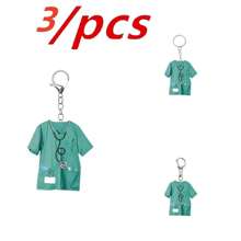 3pcs/1pc Nurse Keychain - 2D Acrylic Design With Stethoscope & Name Tag Acrylic Pendant - Perfect Gift For Nurse Appreciation Halloween School Letter Car Accessories Cute Goth Y2k