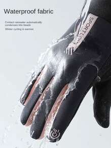 1 par de luvas térmicas de inverno com forro - Luvas de ciclismo femininas à prova de vento, resistentes ao frio e antiderrapantes, ideais para atividades ao ar livre - Isoladas, impermeáveis e compatíveis com smartphones com tela sensível ao toque.
