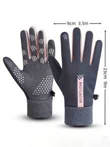 1 par de luvas térmicas de inverno com forro - Luvas de ciclismo femininas à prova de vento, resistentes ao frio e antiderrapantes, ideais para atividades ao ar livre - Isoladas, impermeáveis e compatíveis com smartphones com tela sensível ao toque.