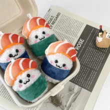 Cute Japanese Salmon Squishy Plush Keychain Sushi Rice Ball Doll Pendant - Multicolor - View 3