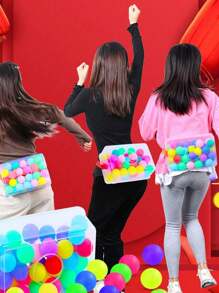 2pcs Rocking Ball Game/Hen Laying Eggs Game Props, 1 Box, 1 Rubber Band, 30 Random Color Rocking Balls, Fun Indoor & Outdoor Family Game, Wedding Anniversary Birthday Party Supplies, Decorative Gift, Company Gathering & Team Building Activity, Enhance Colleague Relationships - Multicolor - View 3