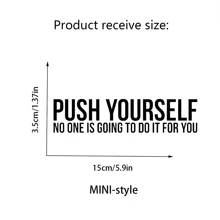 1pc Motivational Words Wall Decal Vinyl Sticker Quote Waterproof Decal Stickers Wall Stickers For Home Office Gym Bedroom Decor, Stickers, Wall Decal, Vinyl Decal For Home Decorations, Spring Decoration Items Refresh Your Home, Festival Decoration Stickers Gifts Birthday Graduation