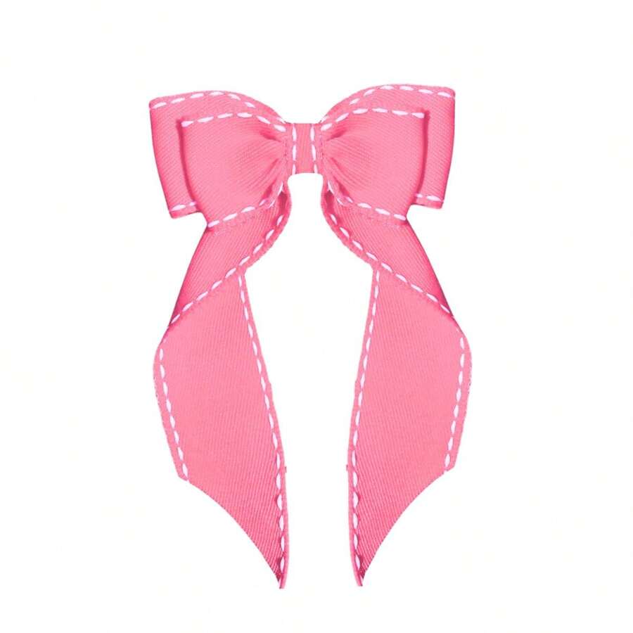 Kit 03 Units Bow Virginia Jeans Bow Clip Hair Accessory Hairstyle Girl Delicate Beautiful - Màu Hồng baby - Xem 1