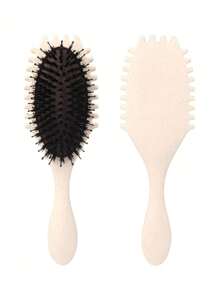 1 件带手柄的椭圆形气垫梳，小麦秸秆材质定义造型刷，顺发刷，专业发型梳，弹跳卷发定义造型刷梳，适合卷发、直发、女士、儿童 - 彩色 - 查看 9