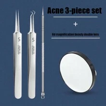 4 Pieces Professional Acne & Blackhead Remover Tool Kit - Includes Blackhead Extractor, Pimple Needle, Comprehensive Facial Cleansing Tool (Rose Gold 4 Pieces Set)