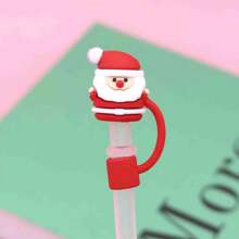 1PC Mũ rơm Giáng sinh Keo mềm 10mm Mũ rơm tiệc vui nhộn Mũ rơm trang trí Vỏ bọc chống bụi, Khuyến mãi Giáng sinh vui vẻ - Nhiều màu - Xem 5