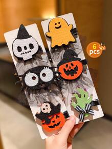 13 件装万圣节卡通可爱女孩发夹 - 彩色 - 查看 21