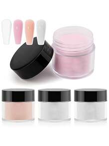 Kit d'ongles en acrylique - Poudre acrylique et set de pinceaux professionnels pour la décoration des ongles en acrylique pour extension des ongles pour les débutants DIY à la maison, poudre acrylique avec 3 pinceaux pour décoration des ongles et 2 gobelets/contenants pour nettoyer les pinceaux, outils pour la décoration des ongles, pour le salon de manucure, manucure à la maison