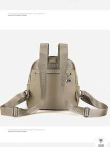 Women Backpack College School Travel Fashion Casual Unisex - màu đen - Xem 4