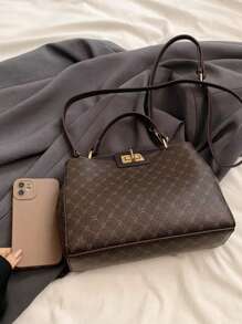 Dedoo Bolso de tote reversible de estilo europeo retro a la moda para mujeres, material personalizado resistente a los arañazos, adecuado como regalo festivo o para madres de mediana edad, diseño de gran capacidad que cumple con las necesidades diarias de transporte y compras, se puede usar sobre el hombro o cruzado, un elegante bolso para ir al trabajo - Multicolor - Ver 6