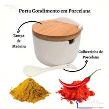 Salt Shaker Bamboo Lid Square Salt Black White Luxury With Spoon Salt Holder Condiment Wood Cruet Kitchen Modern Nordic Seasoning - trắng - Xem 4