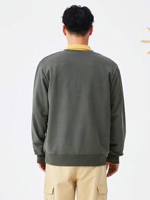 mini bala Áo nỉ thường ngày cổ tròn dài tay in chữ hoạt hình cho bé trai tuổi teen - Xám - Xem 3