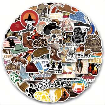 100st Vinyl Vattentät Country Western klistermärken Vattentät Vinyl Estetiska klistermärken för vattenflaskor, datorer, bärbara datorer, bagage, mobiltelefoner, bärbara datorer Cyklar Skateboards