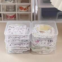6pcs Desktop Organizer Storage Box Grid Tray For Charging Cable, Power Cord, Office Supplies Back To School - Clear - View 14